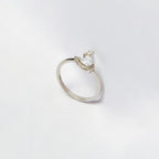 Swan of Pear Diamond Silver Ring
