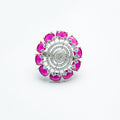 Celestial Petal Silver Cocktail RIng