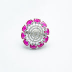 Celestial Petal Silver Cocktail RIng