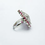 Celestial Petal Silver Cocktail RIng