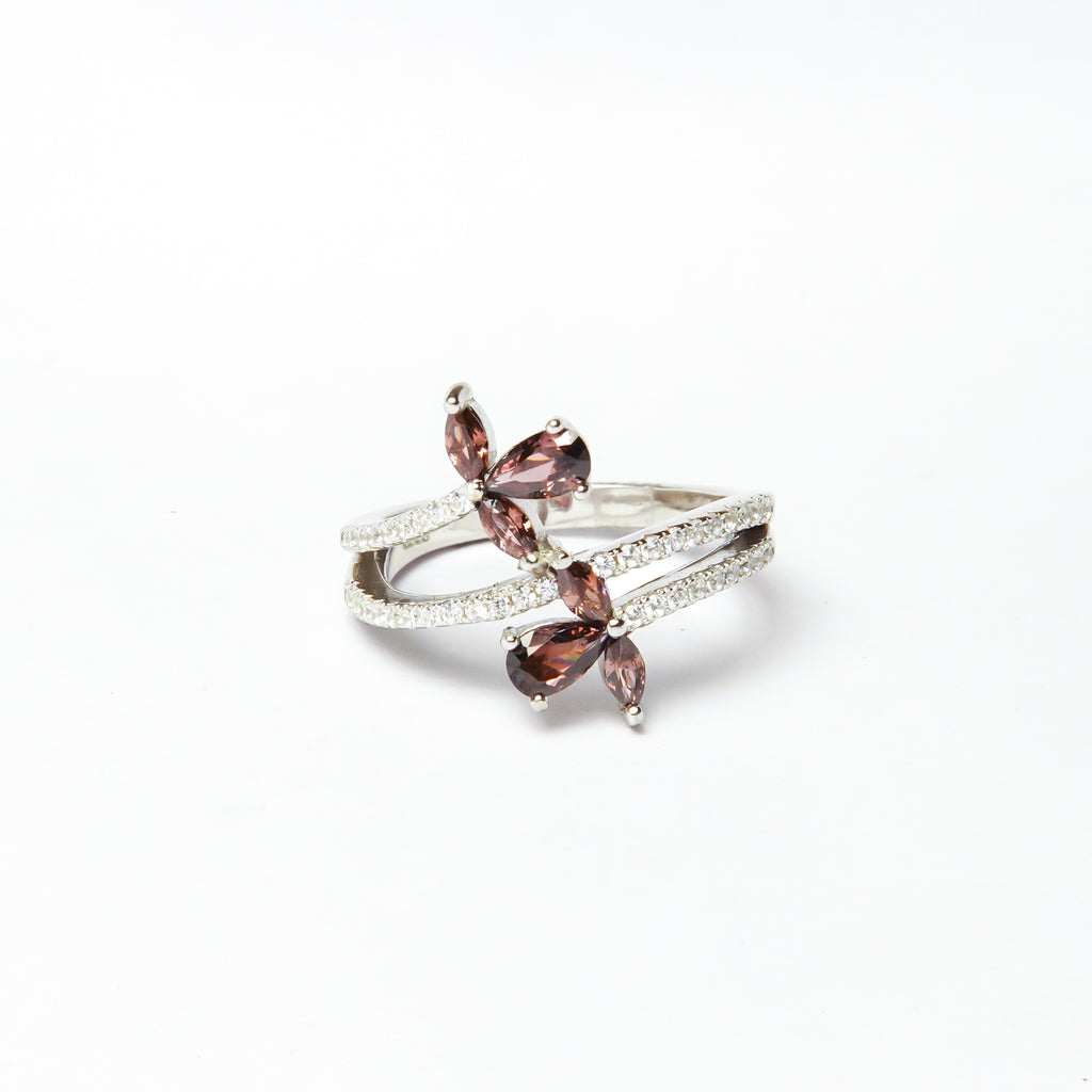 Spiral Of Fire Burst Silver Ring
