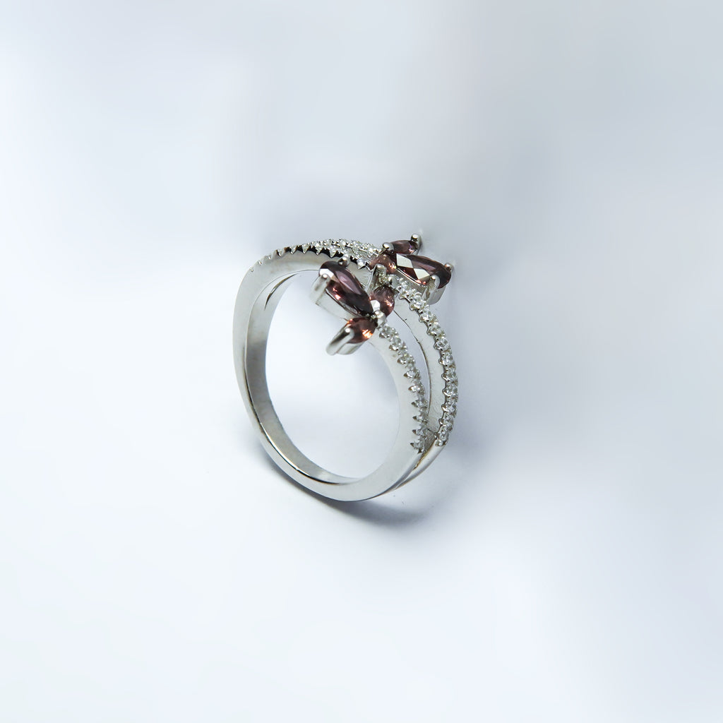 Spiral Of Fire Burst Silver Ring