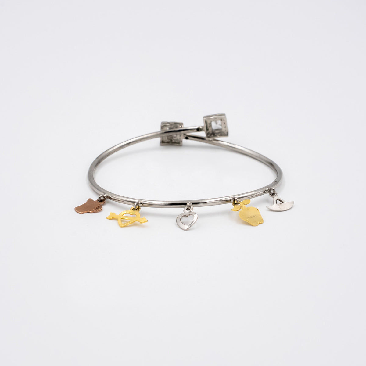 Silver Charm Cuff Bracelet