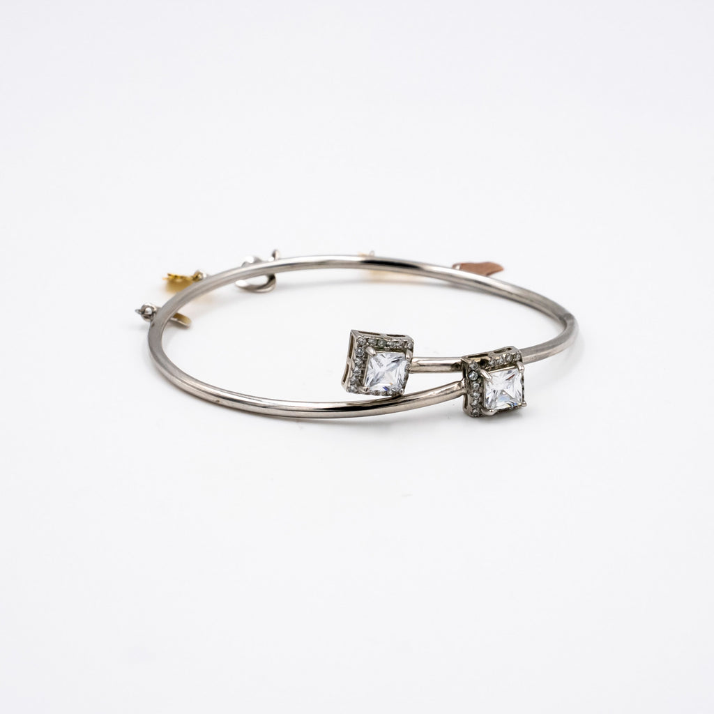 Silver Charm Cuff Bracelet