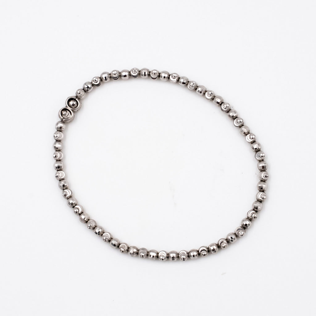 Silver Cutting ball Strechable Bracelet