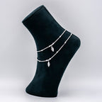 Silver Foliage Adjustable Anklets