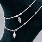 Silver Foliage Adjustable Anklets
