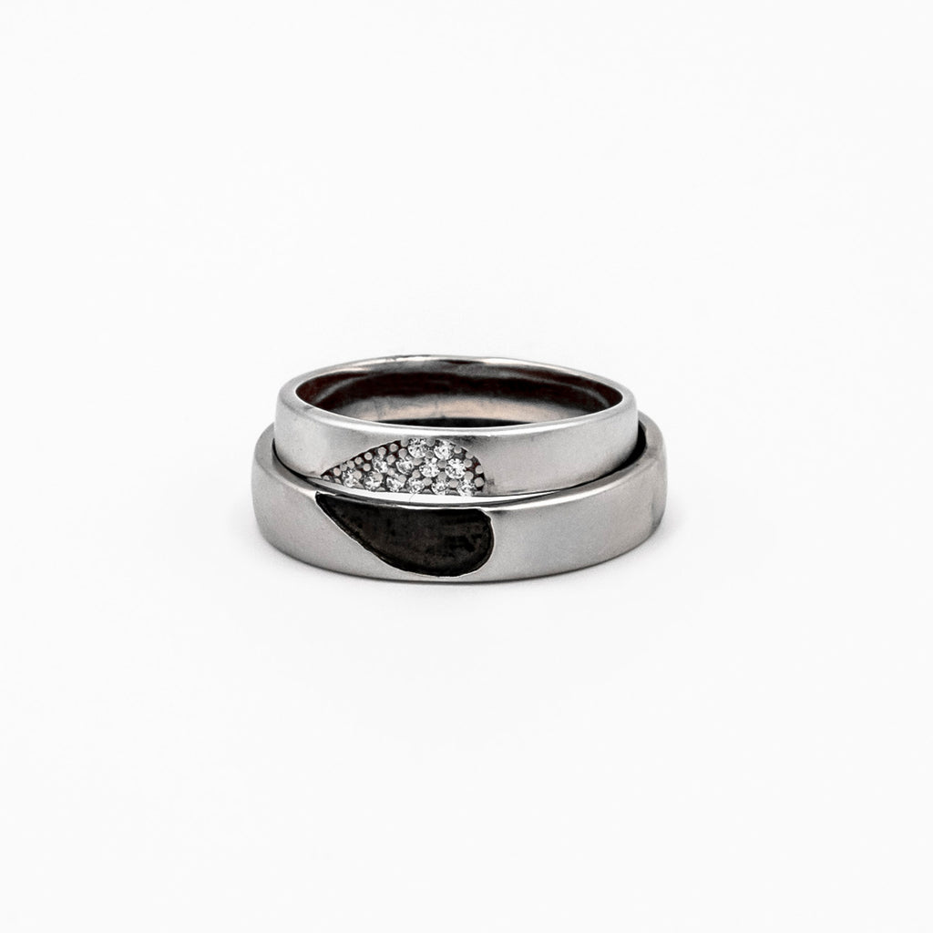 Silver Heart Couple Bands