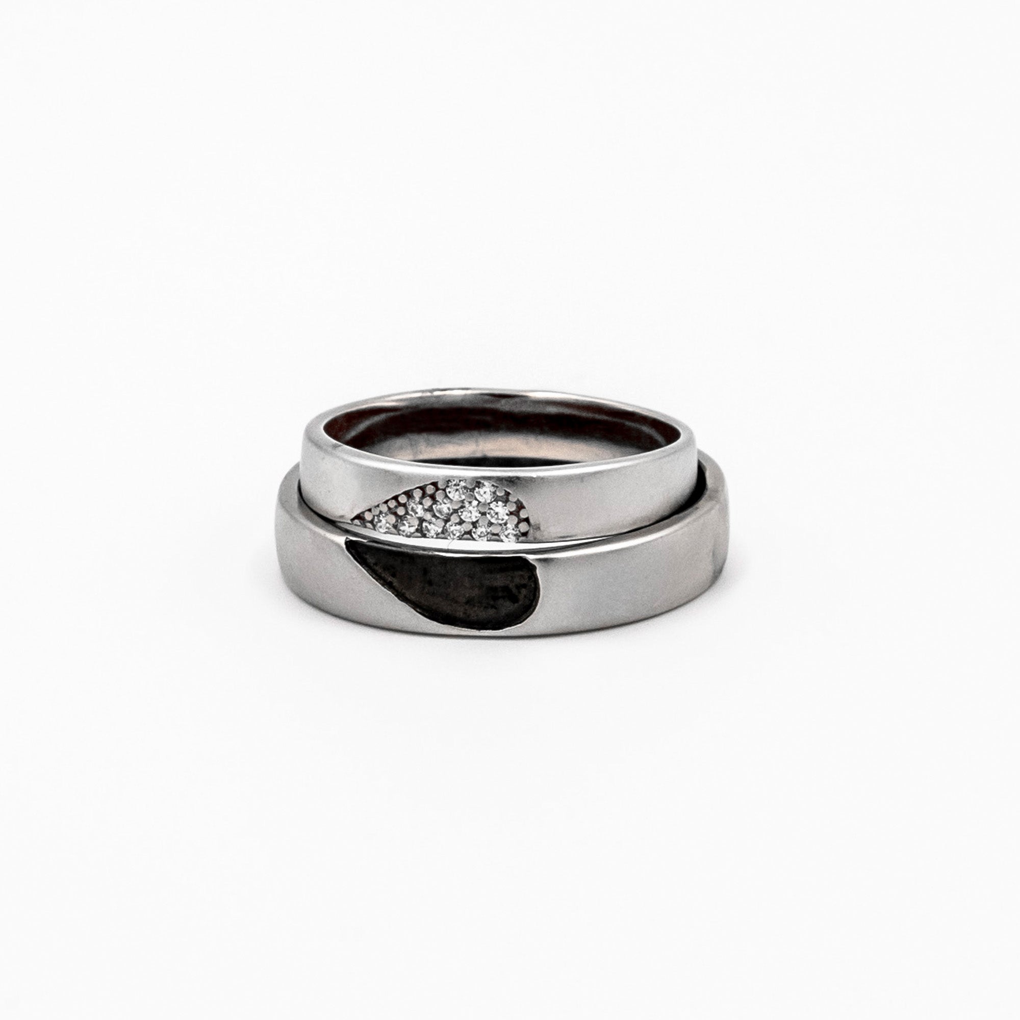 Silver Heart Couple Bands