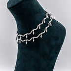 Silver Marquise & RIpple Anklets