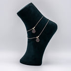 Silver Oxidised Crimson Bloom Payal