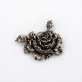 Silver Oxidised Rose Bud Brooch