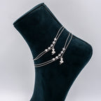 Silver Studded Kitten Anklets