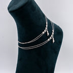 Silver Studded Kitten Anklets