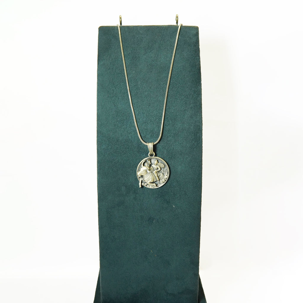 Silver God Shiva and Nandi Medallion Pendant