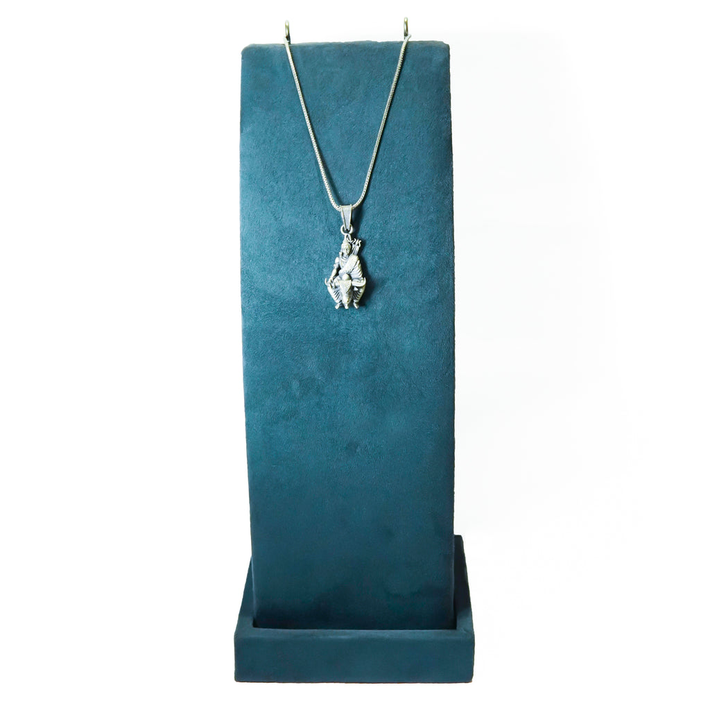 Silver Shiv-ji on Nandi Oxidised Pendant