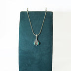 SIlver Oxidised Turquoise Trishul Pendant
