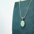 Oxidised Rope Edge Tuquoise Pendant