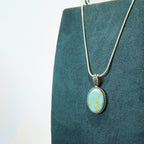 Oxidised Rope Edge Tuquoise Pendant