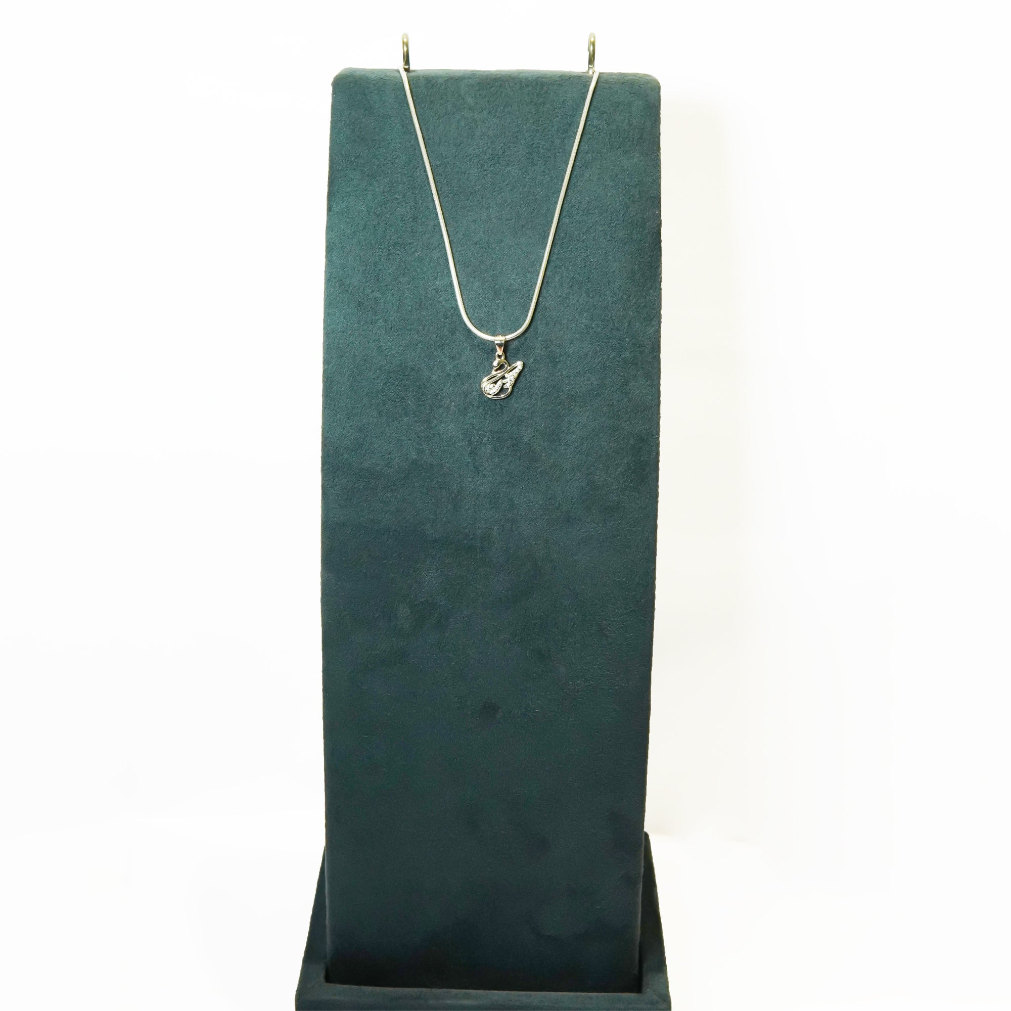 Silver Swan Pavé Pendant