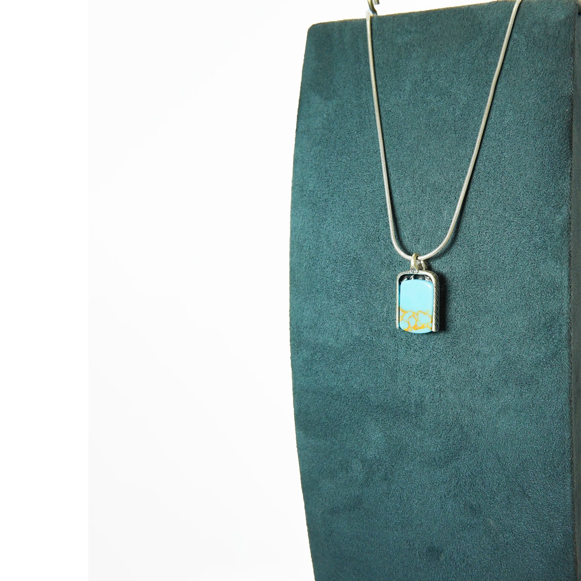 Turquoise Wing Silver Pendant