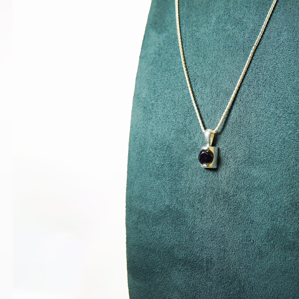 Midnight Cube Silver Pendant
